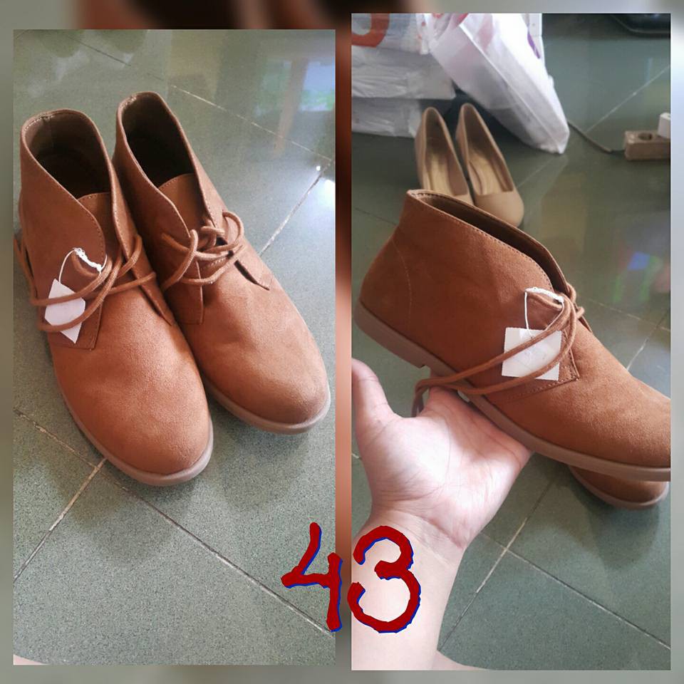 READY STOCK American Eagle Boots flat suede tali coklat