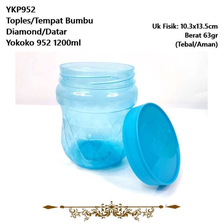 Toples Mini/Tempat Bumbu Diamond/Datar Yokoko 1.2L