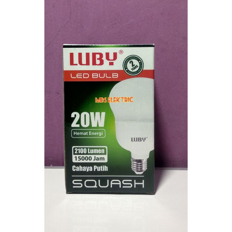 LAMPU LED BULB LUBY 20 WATT SQUASH CAHAYA PUTIH