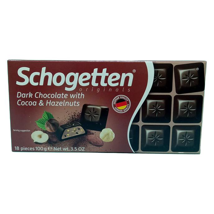 

,,,,,,,] SCHOGETTEN DARK CHOCO W/ COCA & HAZELNUT 100 G