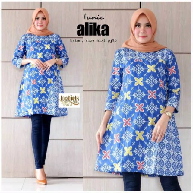 Tunik Alika Batik Modern Murah Kasual Muslimah Cantik Seragam Kerja