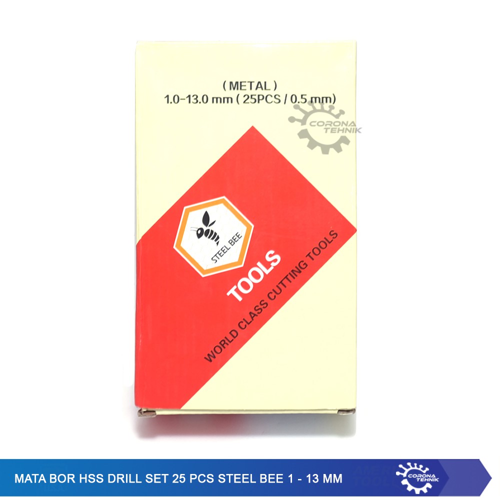 Mata Bor HSS Drill Set 25 Pcs Steel Bee 1 - 13 mm