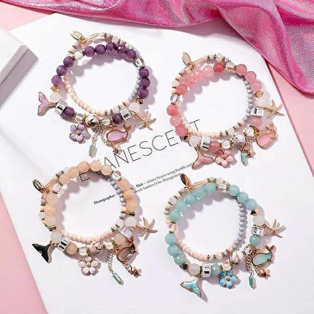 Charms gelang anak dewasa perempuan bangle bracelets cantik aksesories accesories disney
