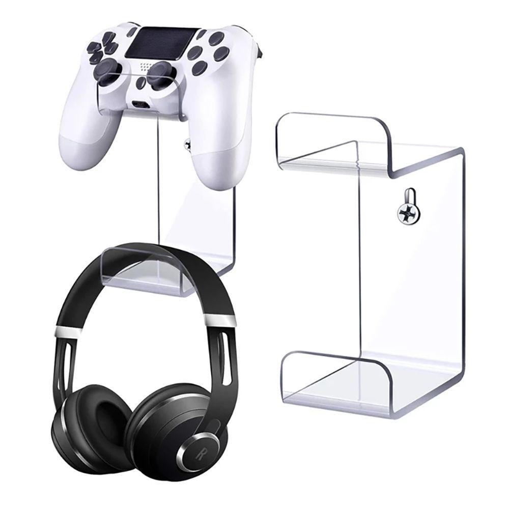 Solighter Headphone Wall Stand Portable Rak Tempel Dinding Rak Kontroler Game Akrilik