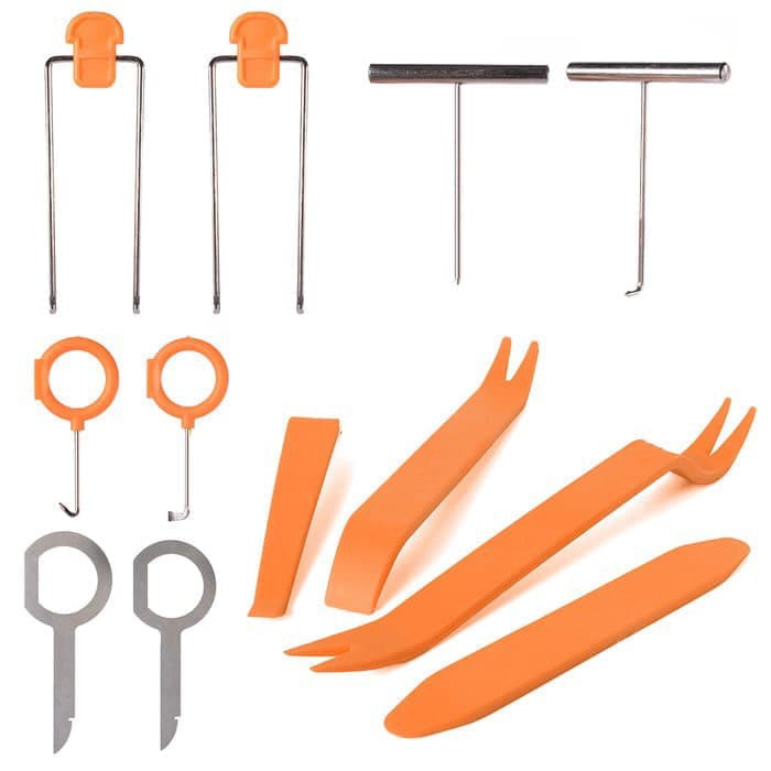 Tool Set Isi 12 Door Clip Trim Pry Tools Alat Congkel Pembuka Panel Audio Mobil Multifungsi
