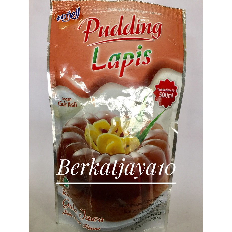 Pudding susu lapis Nutrijell Gula Jawa puding santan 100g nutrijel