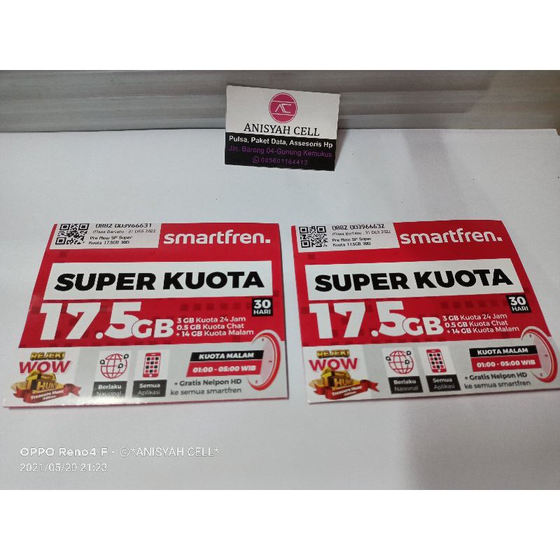 Perdana Smartfren 17,5 GB