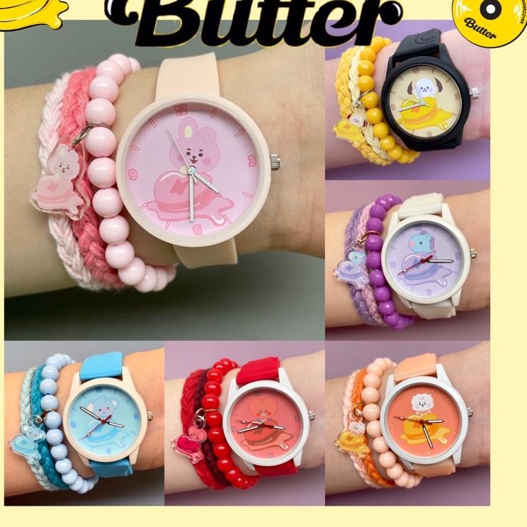 MBU.400734 ◦ Jam Tangan BTS BT21 BUTTER EDITION/ Gelang BTS / Gelang BT21 / Gelang BT21 Butter