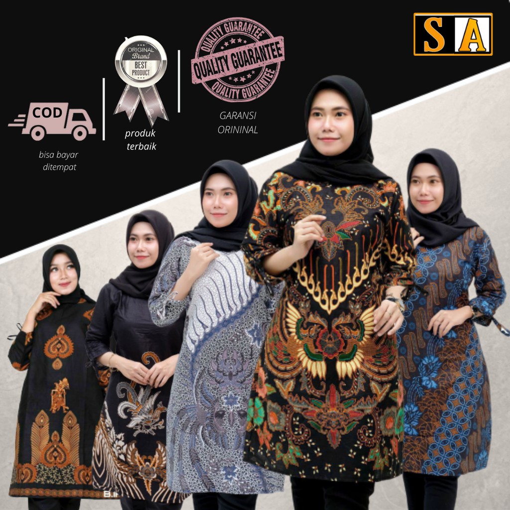 ATASAN TUNIK  BATIK  TUNIK  JUMBO ATASAN BATIK  WANITA BAJU  