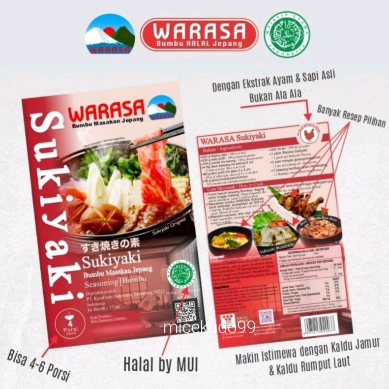 

WARASA SUKIYAKI BUMBU MASAKAN JEPANG INSTANT SEASONING