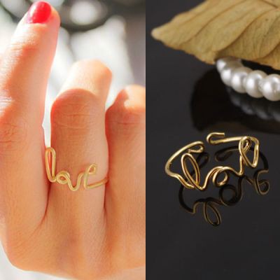 IMPORT Cincin Emas Huruf Love You Fashion Ring 030B56r-7r