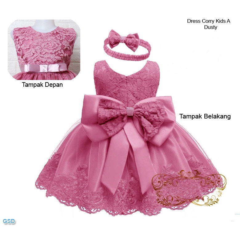 Dress corry Kids A/terusan dress anak/gaun pesta anak/casual dress anak/baju pesta anak/baju anak