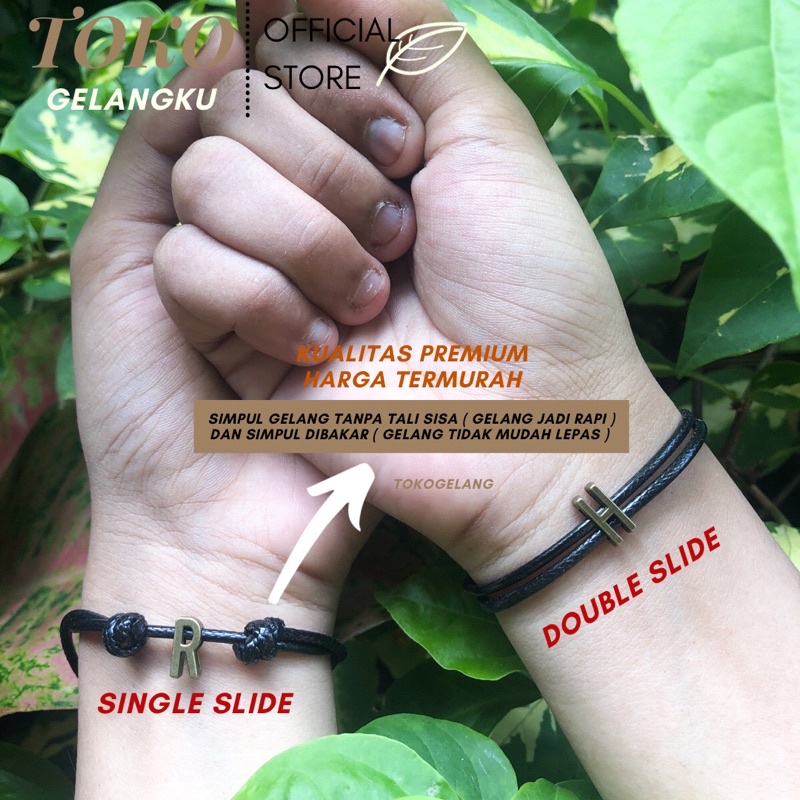 (A-Z) GELANG BRONZE VINTAGE PREMIUM ( BELI 10 FREE 1 GELANG POLOS ) / Gelang Tali Huruf Inisial Pria Wanita / Gelang Couple Sahabat Pacar / Bracelet initial Abjad