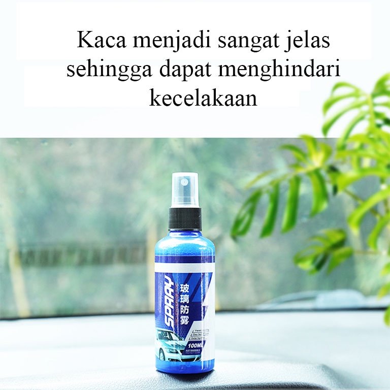 Anti Fog Spray Anti Embun &amp; Kabut Kaca Mobil/Spion/Helm Universal 100 ml Durable Glass Coating