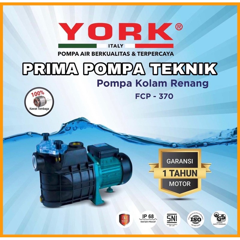 POMPA KOLAM RENANG 1/2 HP YORK ITALY POMPA SWIMING POOL YORK 0,5 Hp POMPA AIR YORK ITALY POOL TOP