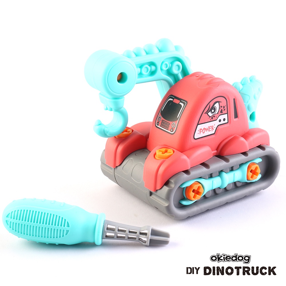 Okiedog DIY Dino Truck - Mainan Bongkar Pasang Anak Mobil Mobilan Anak Cowo Truk