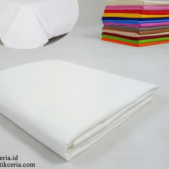 ✸ Bahan Kain sprei Polos Putih lebar 240 ➨