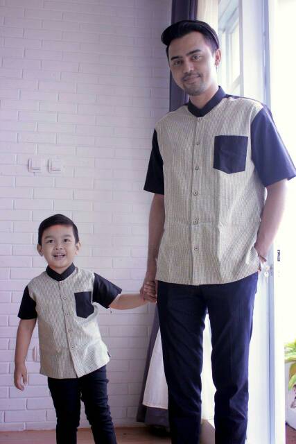Baju Koko Couple Pasangan Ayah dan Anak Salur Al Haramain CT02 Series