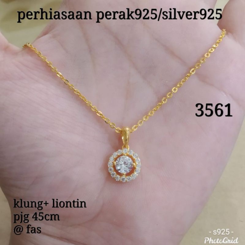 KALUNG+LIONTIN 3561 KUNING PERAK 925