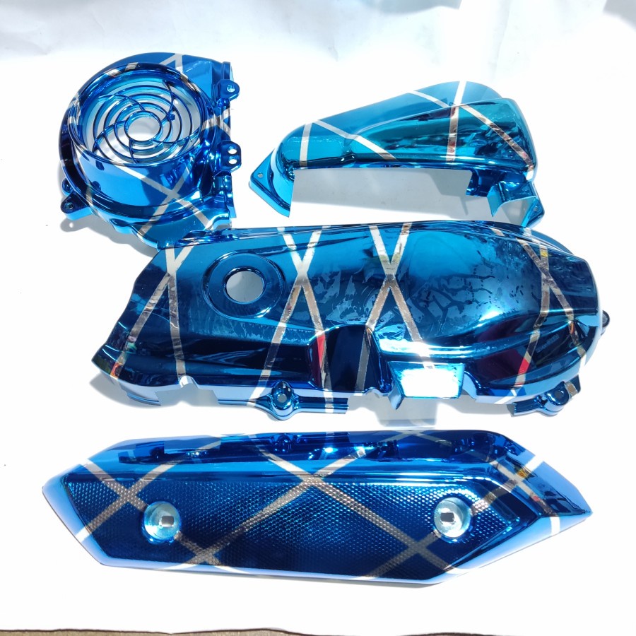 cvt plus tutup kipas cover knalpot beat fi injeksi scoopy fi 2014 blue x