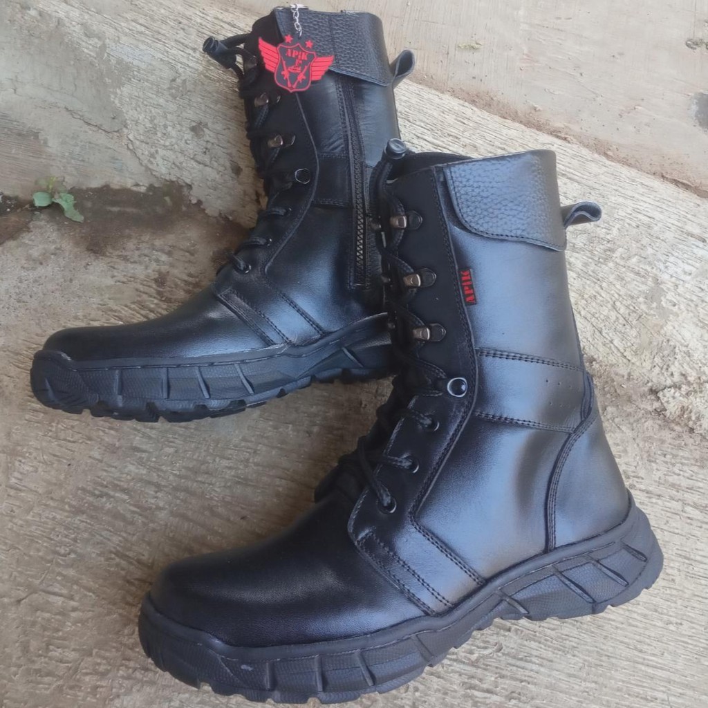 Sepatu Pdl Sabhara Kulit Asli APIK Sepatu PDL Tni Polri Security Satpam Sepatu Boots Pria Kulit Asli