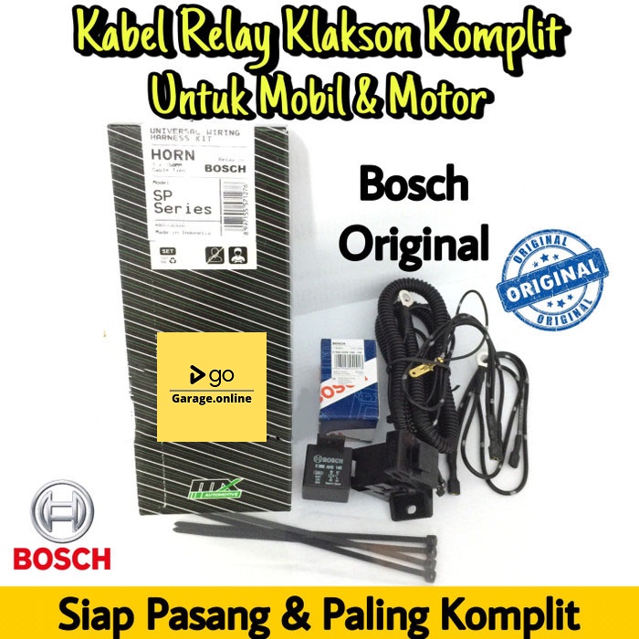 PAKET KOMPLIT Klakson Dr D Fischer Double Disk 12V Original + KABEL RELAY SET BOSCH TERMURAH