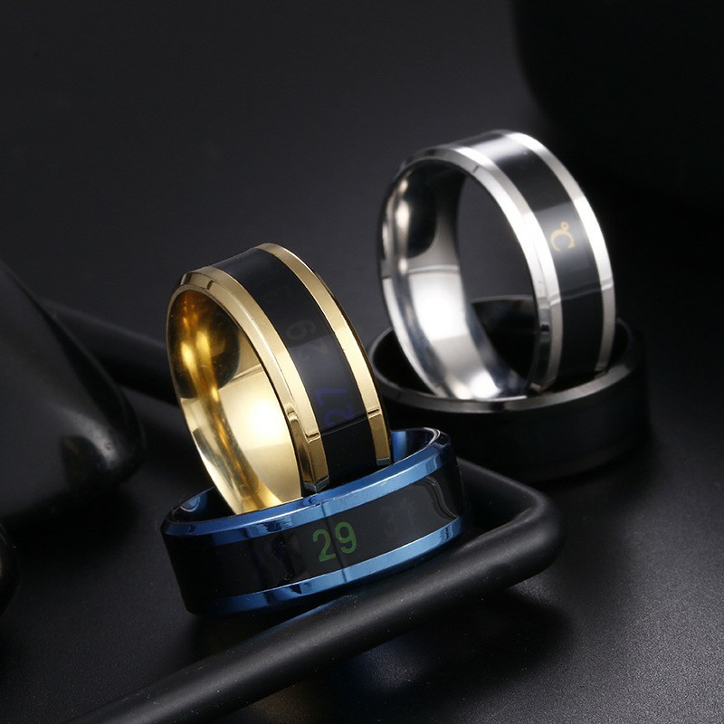 Cincin Titanium Suhu/temperatur tubuh Cincin couple pria wanita