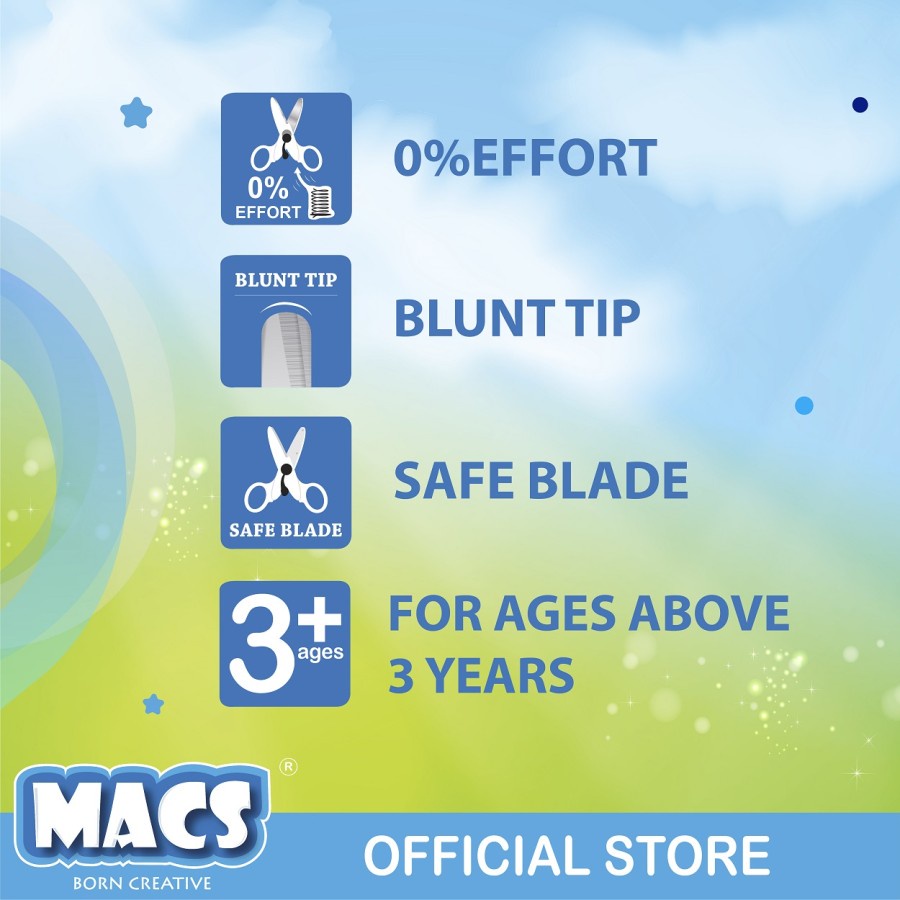 MACS School Scissors Gunting Kertas Unjung Tumpul Aman / Safety untuk Anak