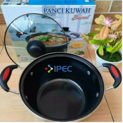 Panci kuah Panci Susu Enamel GSF with Tutup Kaca Panci Susu Saucepan 4022/4920