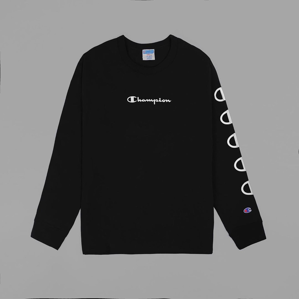 champion shirt long sleeve black