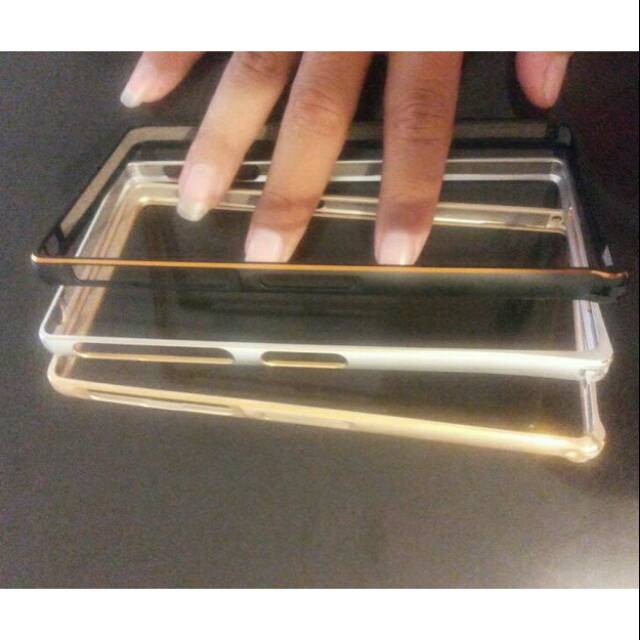 Case Bumper Bezzel Metal Aluminium List Gold for Sony Xperia Z1