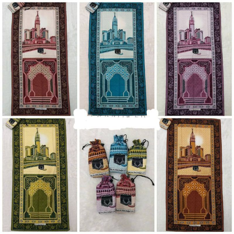 sajadah travel sopa/sajadah tas dompet/sajadah traveling motif kakbah