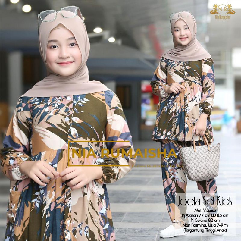Setelan Anak #1 Motif Polsa / Falfa / Mia Rainbow / Gaida / Granada / Grenty / Shafa / Nagita / Metta / JK / Leopard / Khaula / Joela / Jihan / Jannah / Rasya / Rose / Jofa / Rinaya / Jannati / Ulfa / Moza Original Nia Rumaisha-Joela Kids