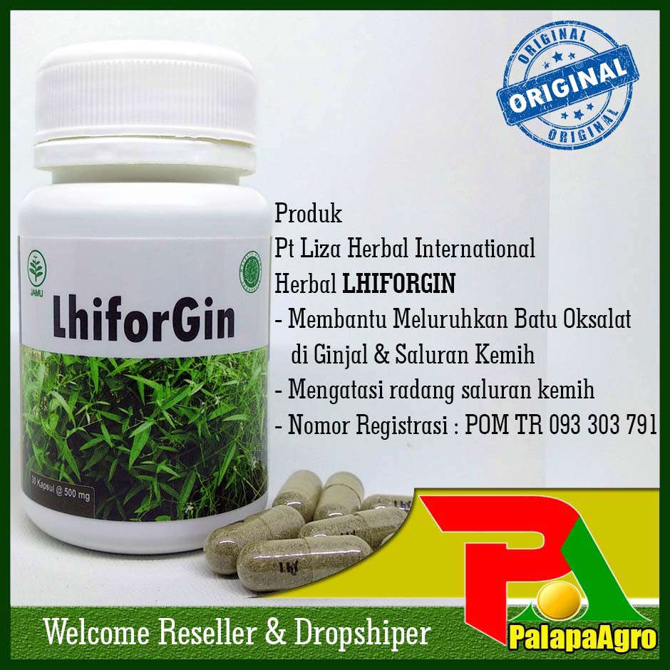 LHIFORGIN Obat Herbal  Membantu Meluruhkan Batu Oksalat di Ginjal & Saluran Kemih