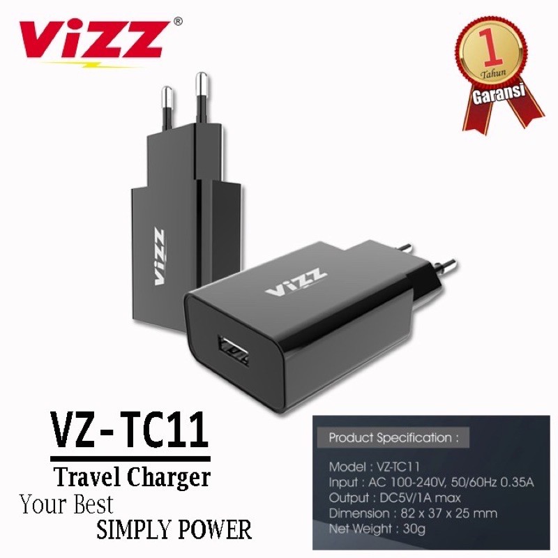 PROMO ADAPTER CHARGER VIZZ VZ-TC11 Travel Charger ORIGINAL