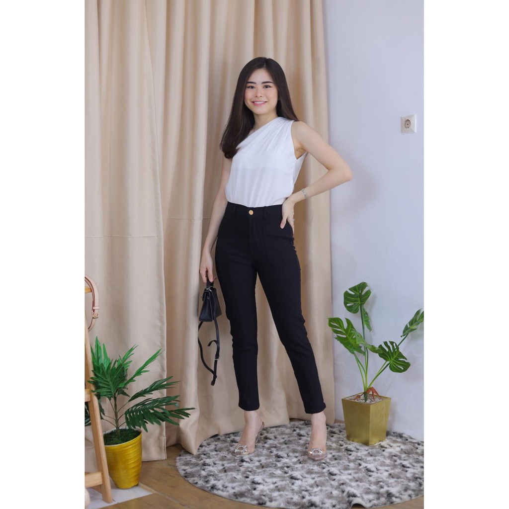 CELANA JEANS WANITA MOMO STANDAR PANTS 6 warna