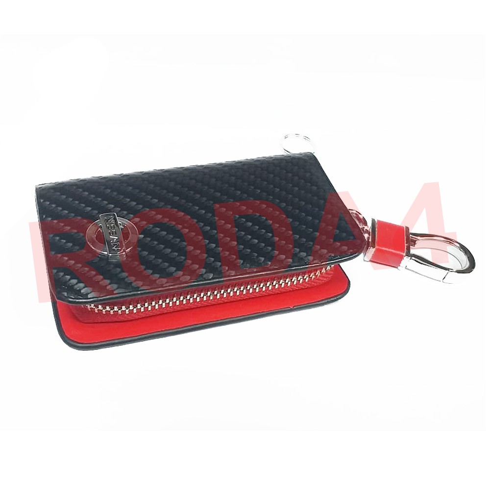 Dompet STNK Mobil Logo Nissan Motif Carbon