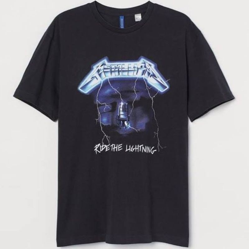 T SHIRT METALICA LIGHTNING H&M ORIGINAL 100%