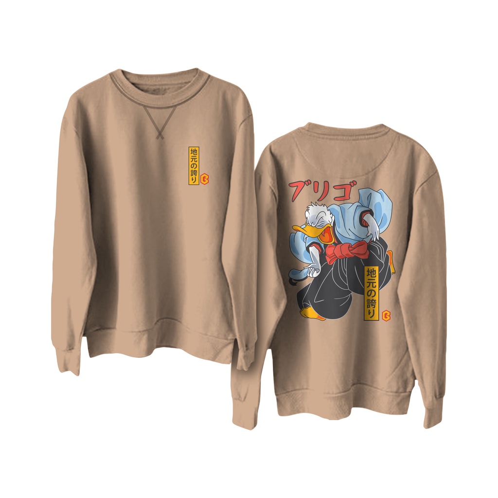 BRIGO Basic Sweatshirt  DONALD DUCK II Sweater Crewneck Polos BRIGO Sablon DTF Fleece Cotton II SIZE M-XXL (Pria &amp; Wanita) Free stiker&amp;Gantungan Kunci