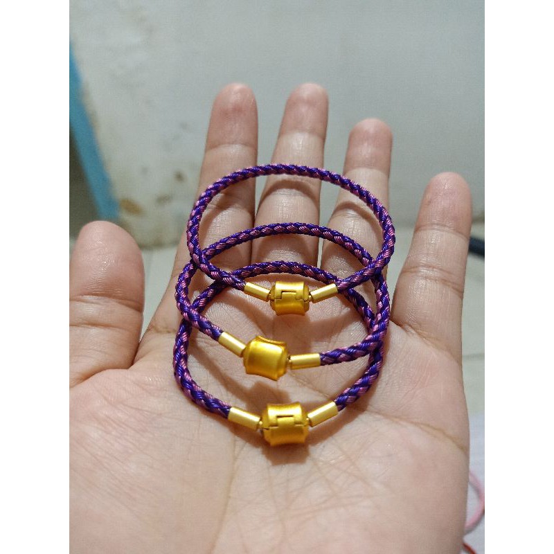 (free stoper) gelang kawat kuncian kuning 3mm (bisa req ukuran)/gelang kawat waterproof