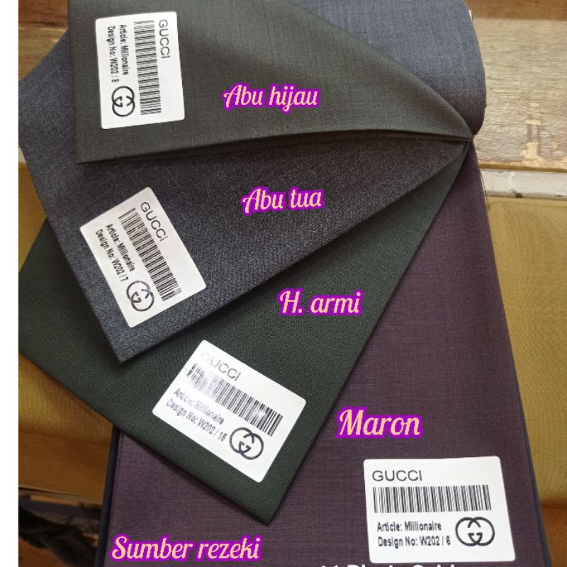 Kain jas. celana wool pure / Kain wool super 350's by Gucci made in italy ( harga 1 celana)