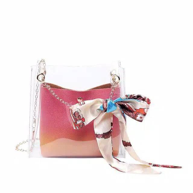 T340 Tas Selempang Transparan / Tas Wanita / Slingbag / TasSlempang Wanita / Import Batam