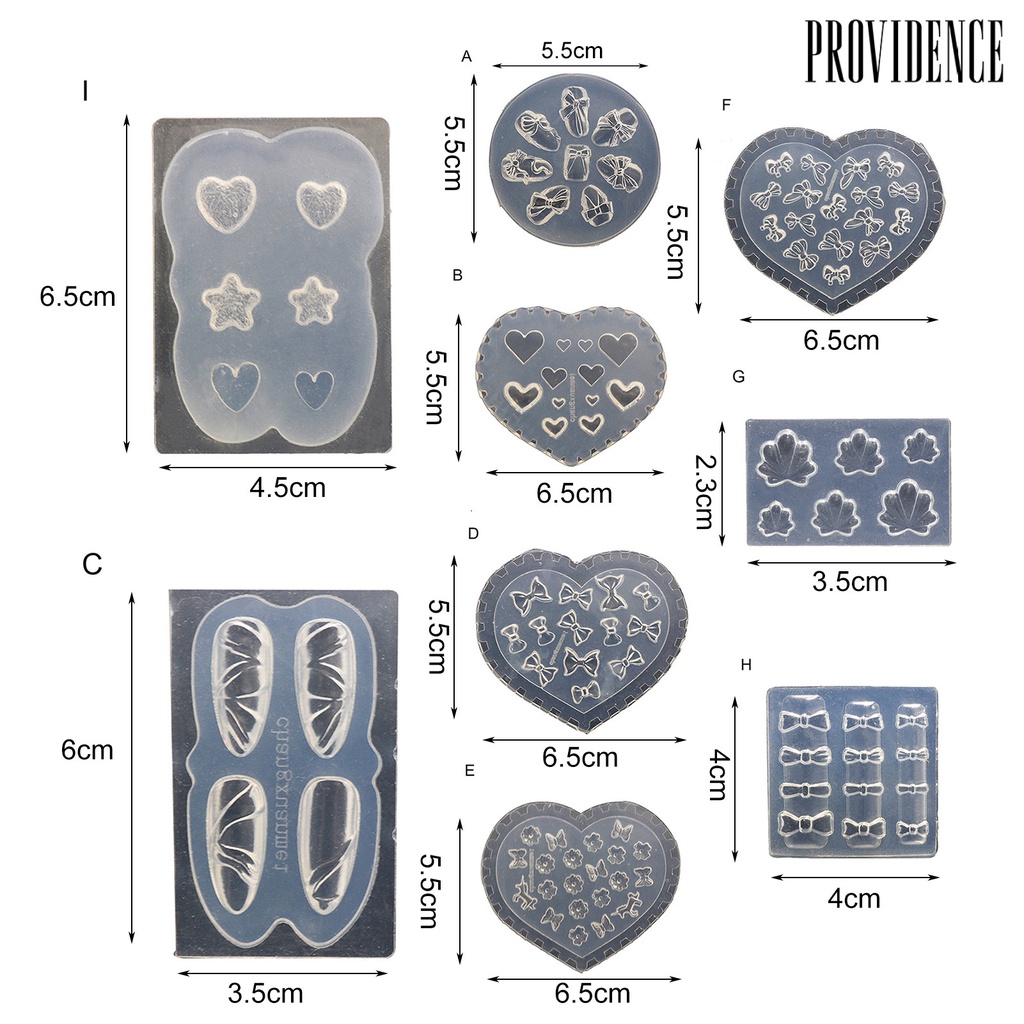 Providence 3D Patterns Nail Mold Artwork Making Transparent Silicone Carving Bear Butterfly Stamping Mold for Salon