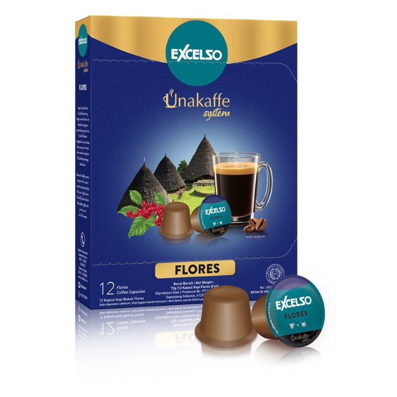 

Excelso Unakaffe Capsule Flores Box [12 Pods / 6 Gram]
