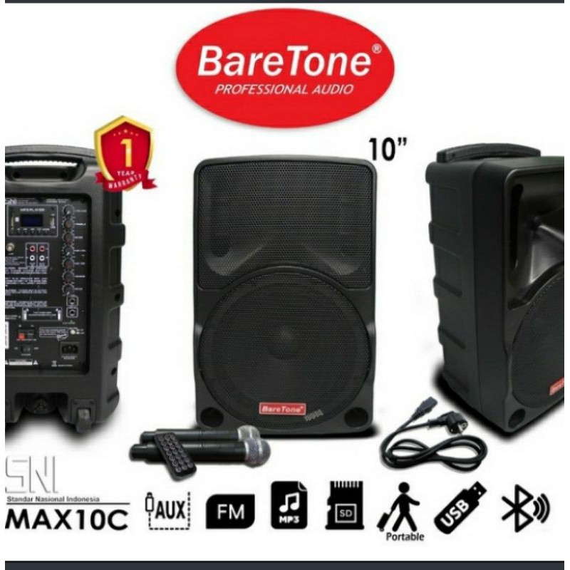 Speaker portable wireless Baretone MAX-10C 10inch original