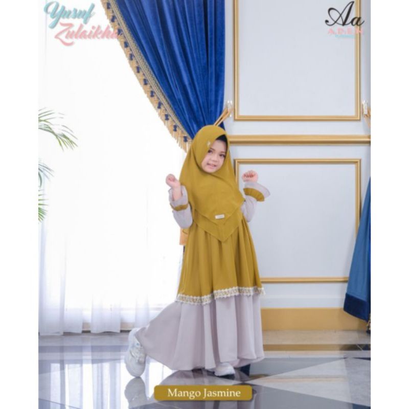 DRESS ZULAIKHA KIDS SIZE M ORIGINAL ADEN /GAMIS ANAK