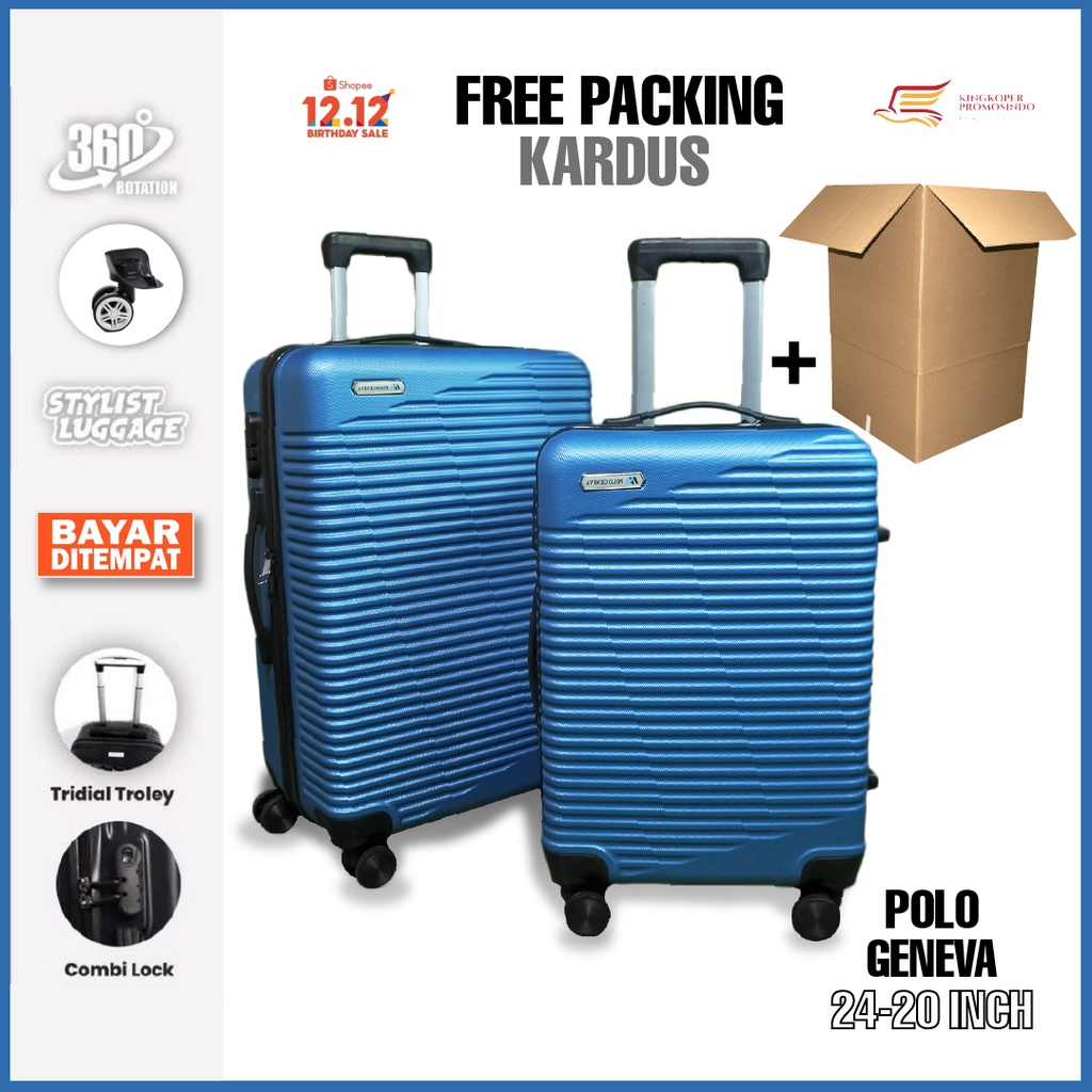 Koper Premium Set ukuran 20+24 Polo / koper fiber hardcase / anti pecah / koper kabin / cabin