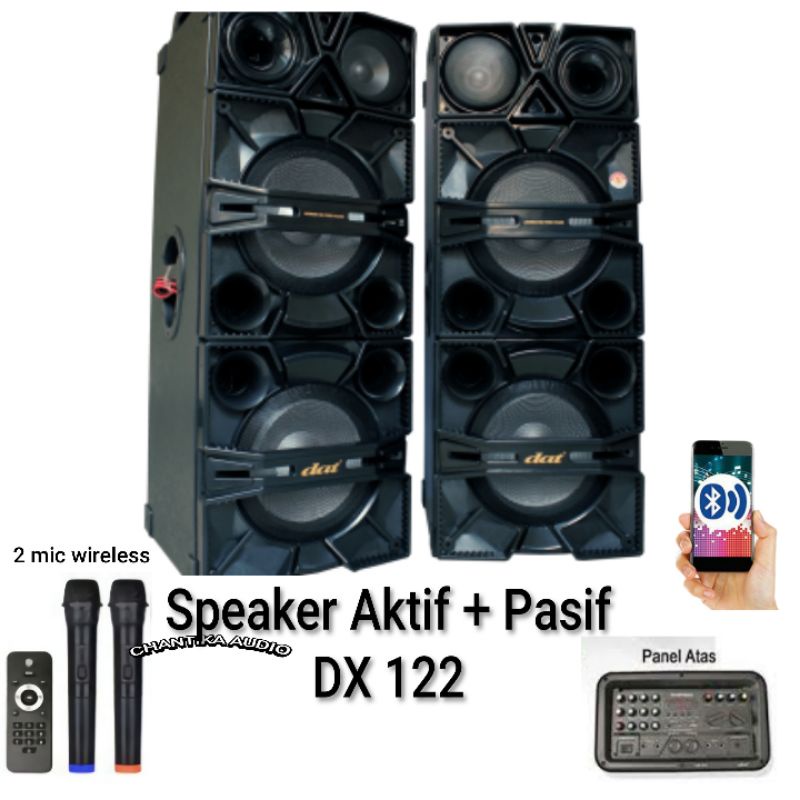 DAT DX 122SUBWOOFER DOUBLE SPEAKERHARGA SEPASANGspeaker aktif dan pasif 12 inch Speaker 12 double