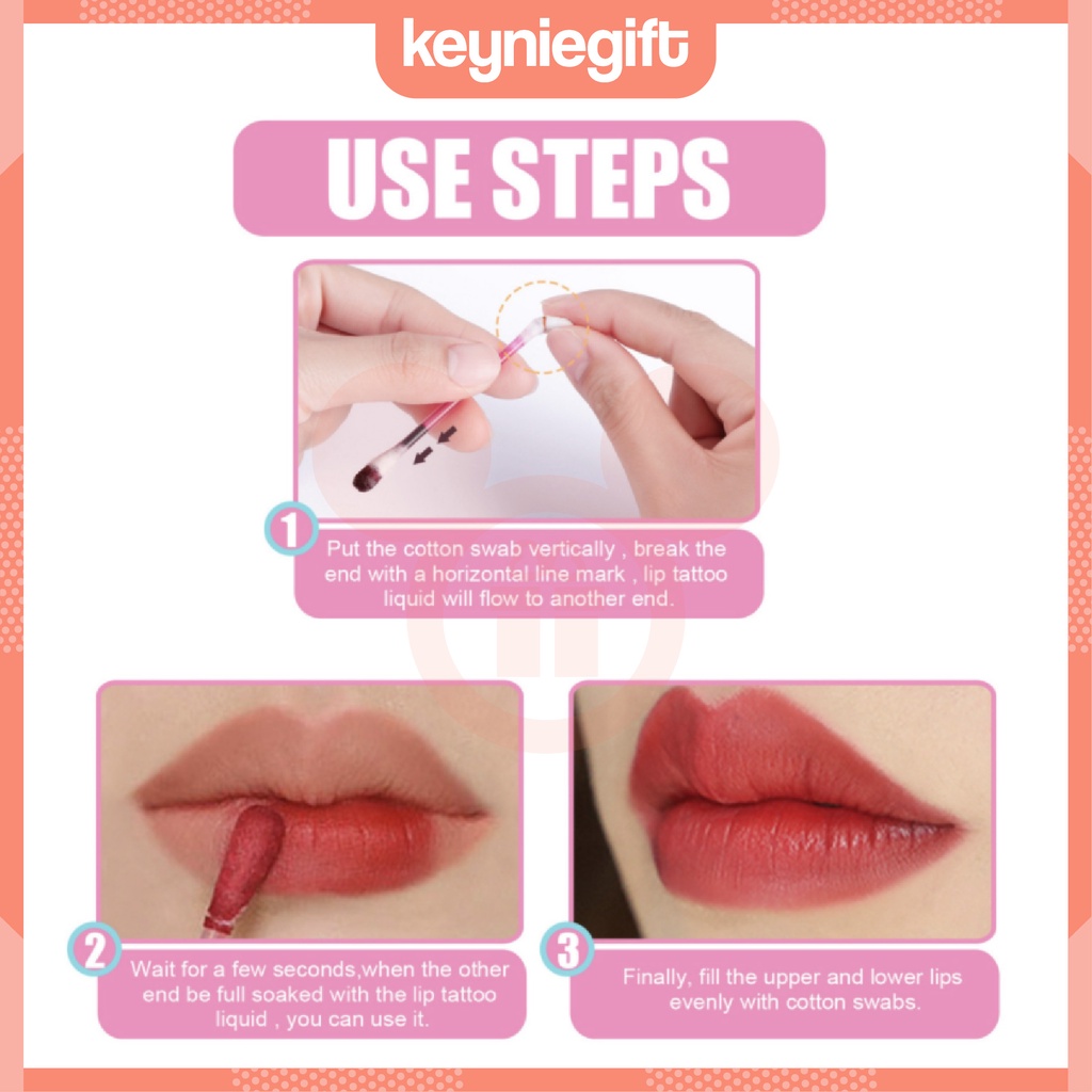 Fit Colors Cotton Bud Tattoo Lipstick Waterproof Lip Glaze Lipstik Tahan Lama Fitcolors FC008
