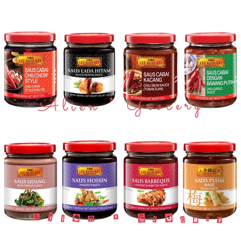 

LEE KUM KEE Sauce Saus Lada Hitam Plum BBQ Charsiu Hoisin Udang Chili Bean Garlic Chiu Chow Style